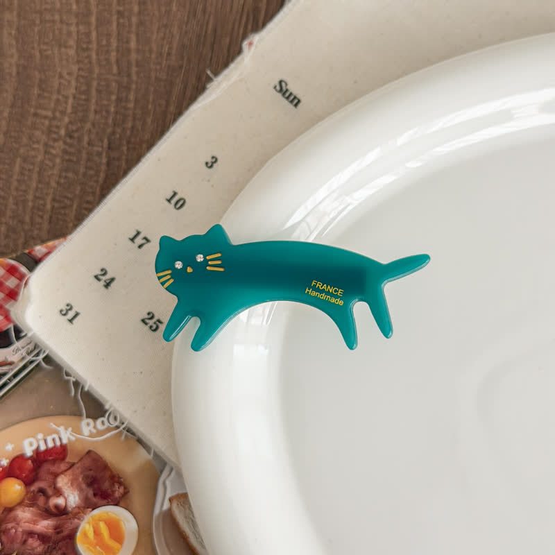 Kawaii Cat Design Acrylic Hair Accessory - Blue - image 12