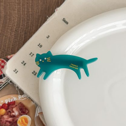 Kawaii Cat Design Acrylic Hair Accessory - Blue - image 12