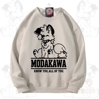 MODAKAWA X popipeko Kawaii Puppy Graphic Unisex Sweatshirt - Cream Gray - 3XL - image 5