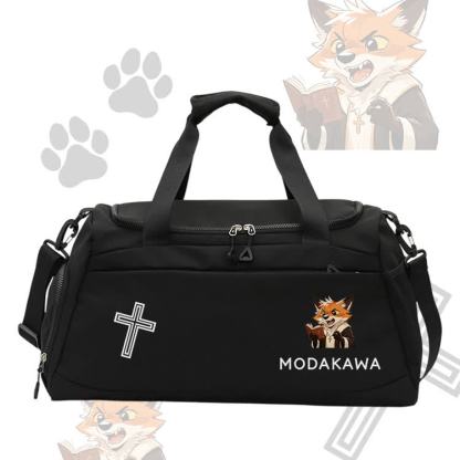 Fox Reading Book Graphic Modakawa Large Capacity Sports Gym Duffel Bag - Black - 55*28*26 cm - image 3