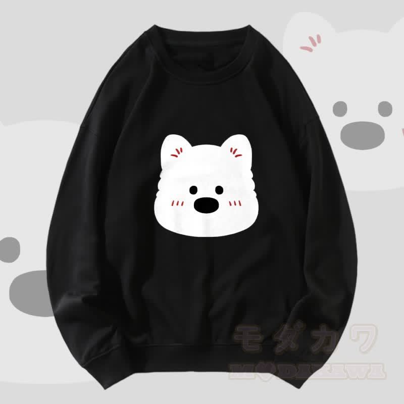 MODAKAWA Cute Bear Graphic Unisex Sweatshirt - Black - 5XL - image 3