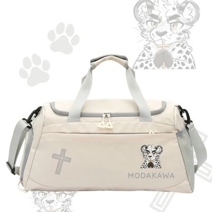 Leopard Holding Cross Graphic Modakawa Large Capacity Sports Gym Duffel Bag - White - 55*28*26 cm - image 5