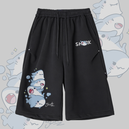 Sharks Graphic Modakawa Wide Leg Cropped Pants - Black - 2XL - image 10