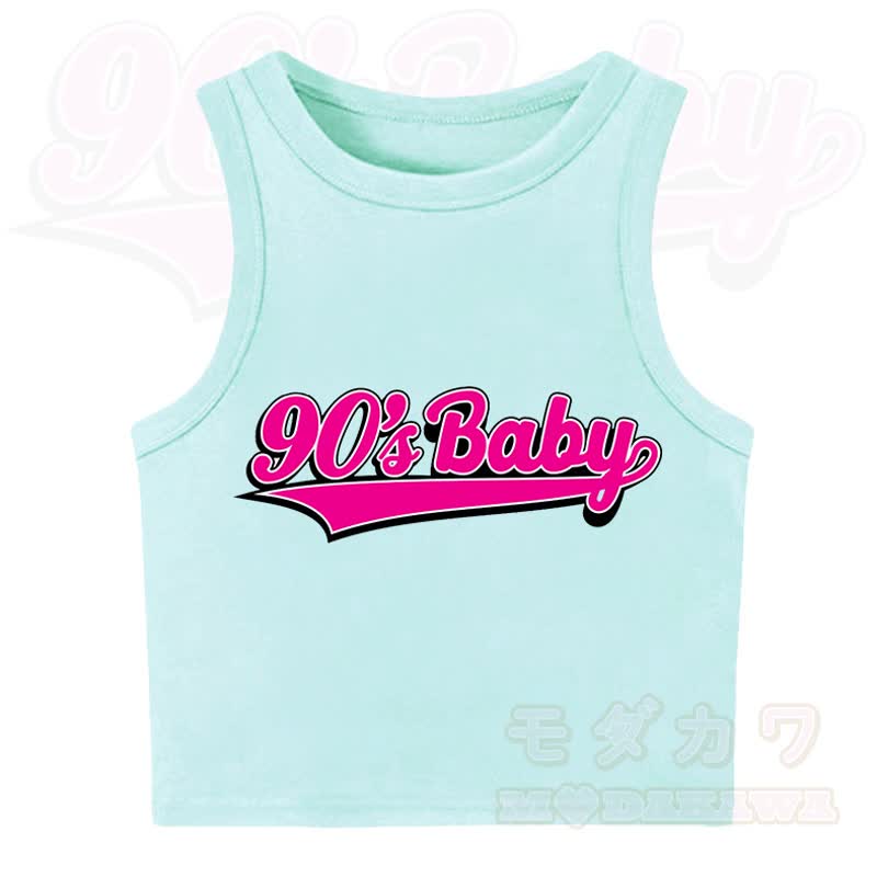 MODAKAWA 90'S BABY Casual Cropped Tank Top - Green - XL - image 7