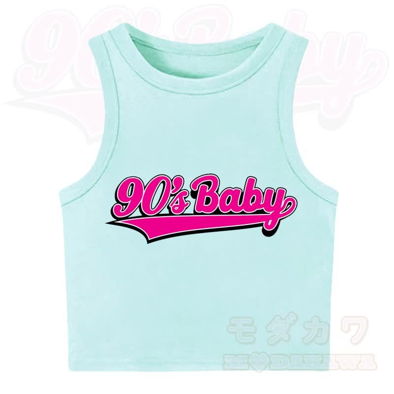 MODAKAWA 90'S BABY Casual Cropped Tank Top - Green - XL - image 7