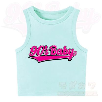 MODAKAWA 90'S BABY Casual Cropped Tank Top - Green - XL - image 7