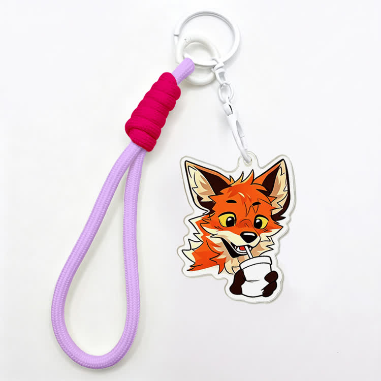 MODAKAWA X atka Drinking Fox Keychain Birthday Gift - Purple - image 7