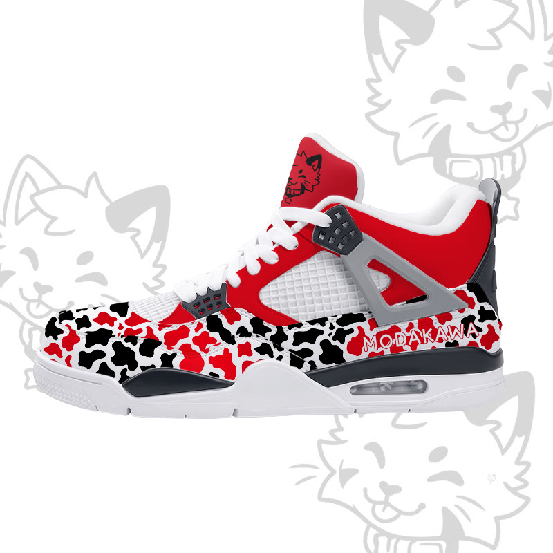 MODAKAWA X popipeko Kitty Gradient Camo Graphic Lace Up Sports Air Cushion Shoes - Red - 48 - image 5