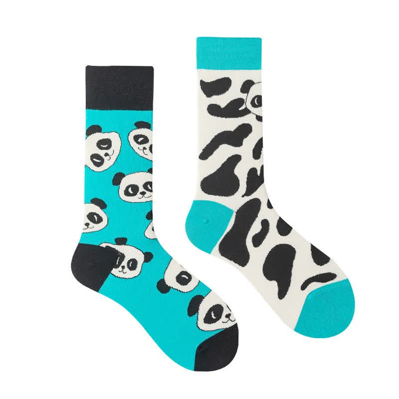 Colorful Asymmetric Printed Mid Calf Socks - image 17