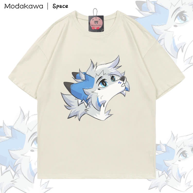 MODAKAWA X Space Barker Looking Up Graphic 100% Cotton T-shirt - Light Beige - 5XL - image 2