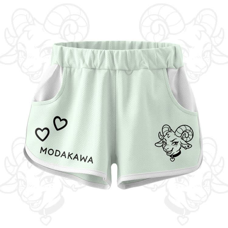 Goat Graphic Crop Tank Sport Top Shorts Modakawa Matching Outfit - Green Shorts - 5XL - image 10