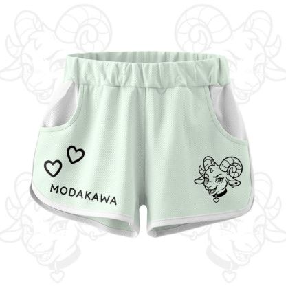 Goat Graphic Crop Tank Sport Top Shorts Modakawa Matching Outfit - Green Shorts - 5XL - image 10