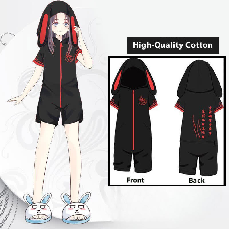 Cute Cartoon One-Piece Jumpsuit Pajamas With Slippers - D - 2XL - image 4