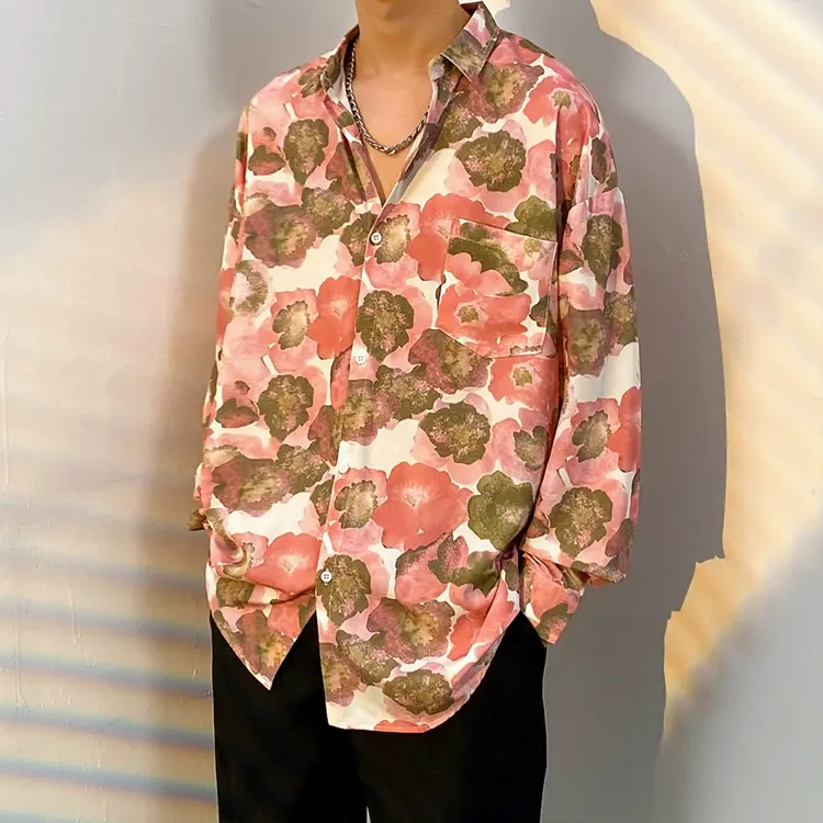 Men's Vintage Print Long Sleeve Button-Up Shirt - Multicolor U - 3XL - image 22