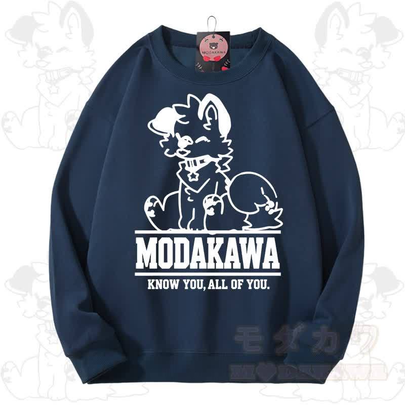 MODAKAWA X popipeko Kawaii Puppy Graphic Unisex Sweatshirt - Navy Blue - 3XL - image 11