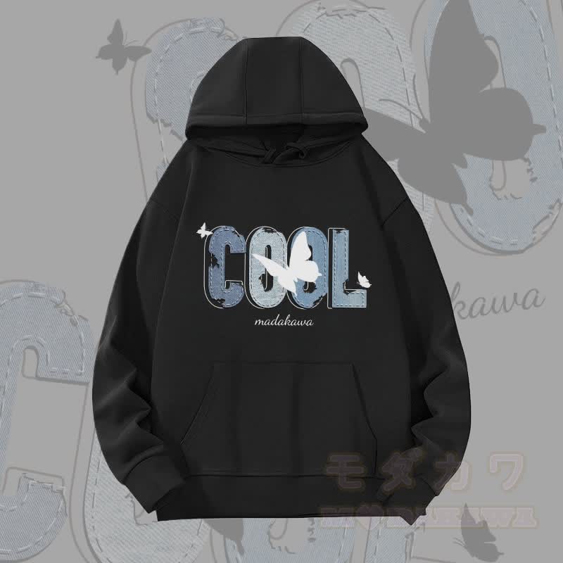 MODAKAWA COOL Butterfly Graphic Heavyweight Hoodie - Black - 2XL - image 4