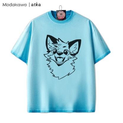 MODAKAWA X atka Fox Graphic Unisex Vintage Washed T-Shirt - Blue - 2XL - image 5