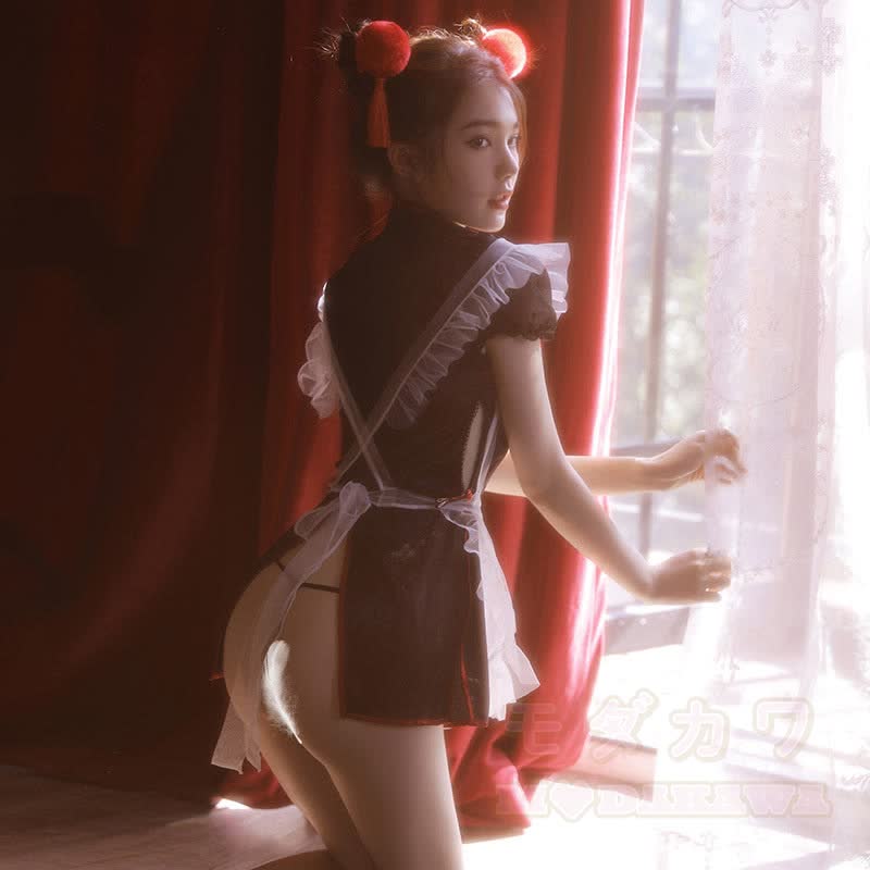 Sexy Cutout Cheongsam Uniform Costume Set - image 7