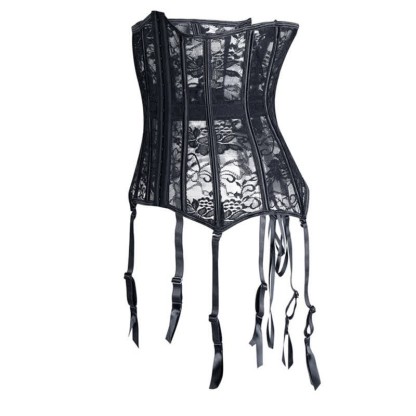 Lace See Through Corset Tops With Garter - image 5