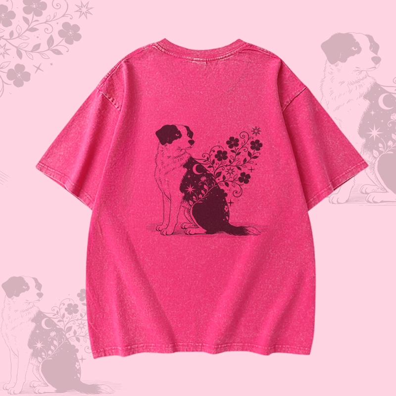 Puppy Graphic Modakawa Unisex Vintage Washed T-shirt - image 6