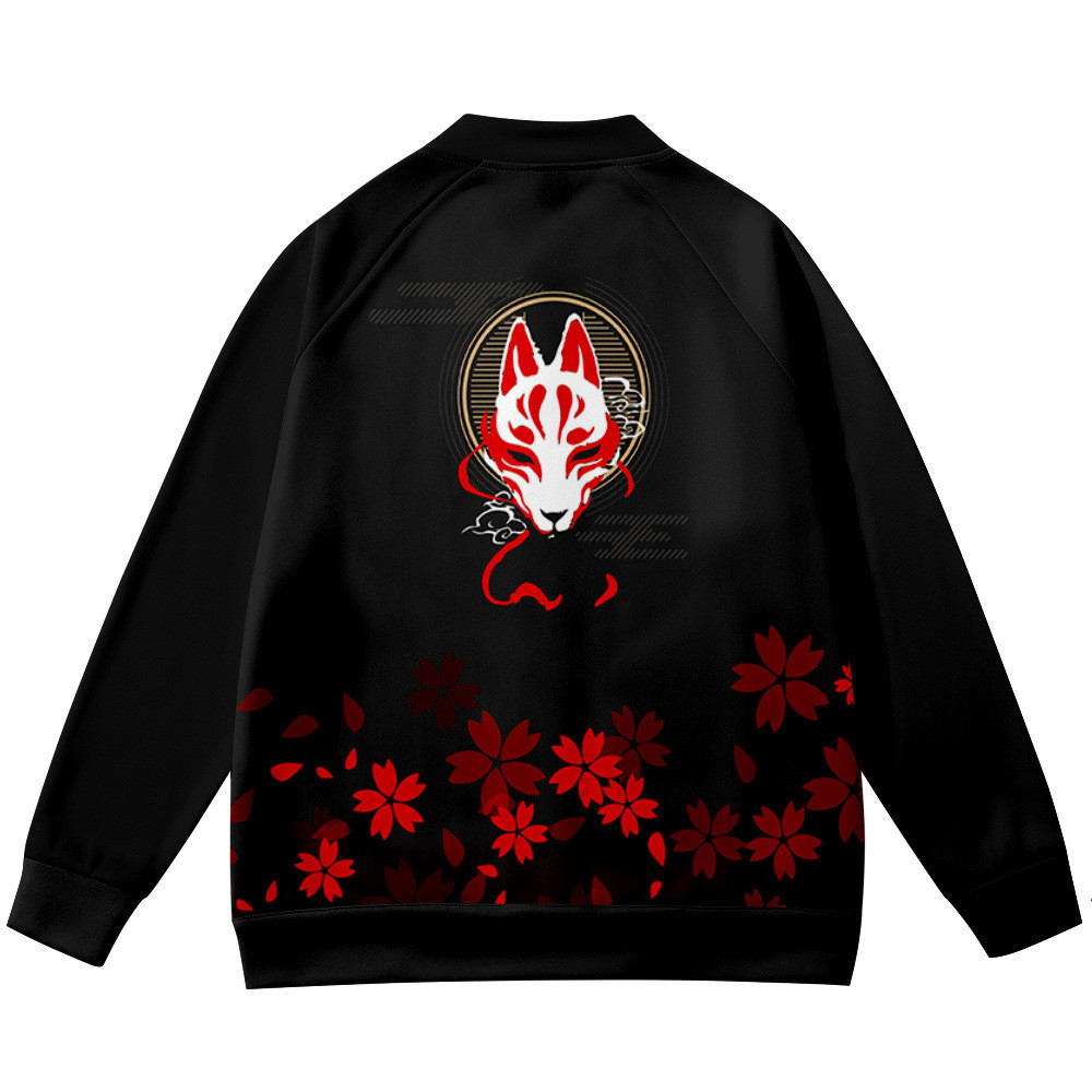 Vintage Sakura Fox Print Causal Jacket   - image 4