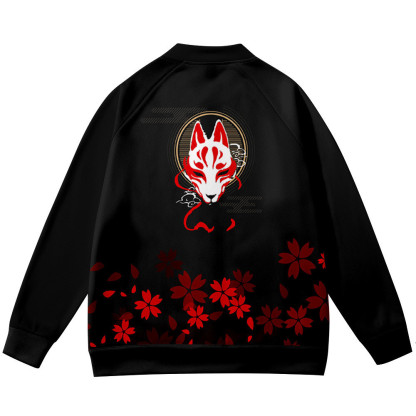 Vintage Sakura Fox Print Causal Jacket   - image 4