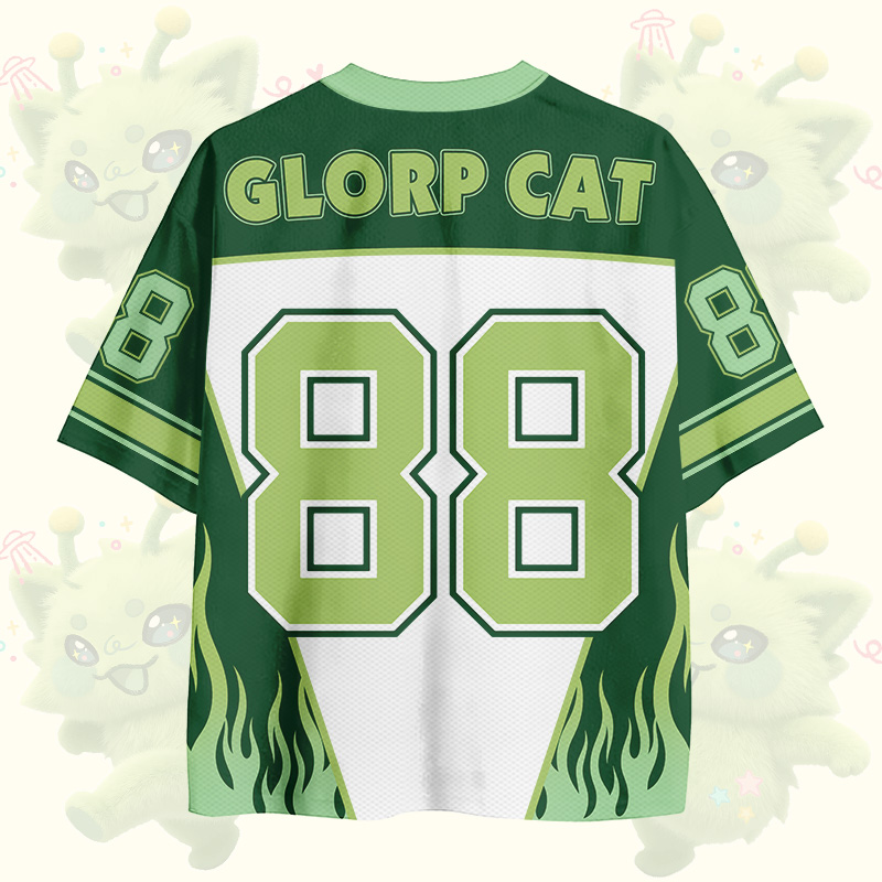 Alien Cat Number Graphic Modakawa Vintage Mesh Jersey T-shirt - image 2
