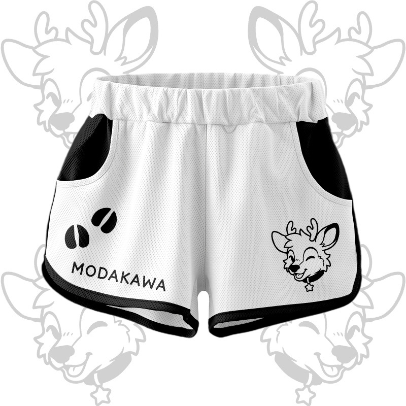 Deer Graphic Crop Tank Sport Top Shorts Bikini Modakawa Matching Outfit - White Shorts - 5XL - image 8