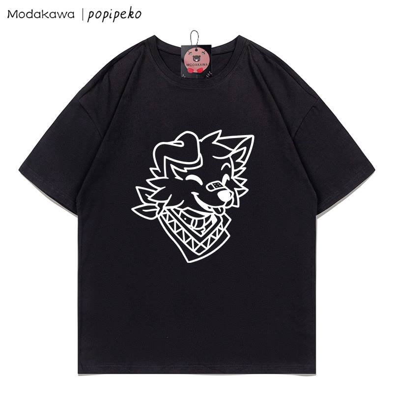 MODAKAWA X popipeko Puppy Print T-shirt - Black - 5XL - image 3