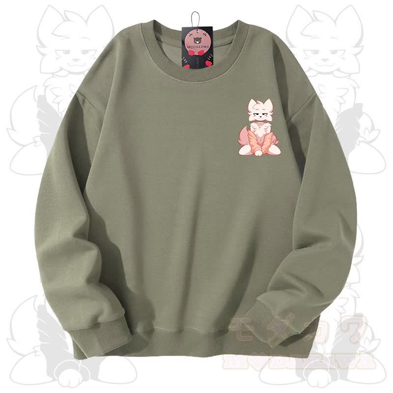 MODAKAWA X zarckets Fox Graphic Unisex Sweatshirt - Light Green A - 3XL - image 11
