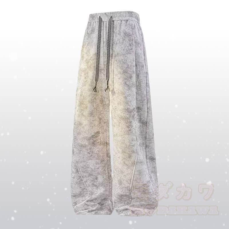 Gradient Knit Ripped Sweater Fleece Lined Pants Two Pieces - White Pants - 4XL - image 12