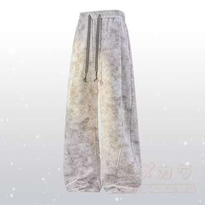 Gradient Knit Ripped Sweater Fleece Lined Pants Two Pieces - White Pants - 4XL - image 12