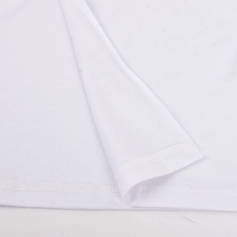 Cross Embroidery Pocket Lace Up Crop T-Shirt - image 12
