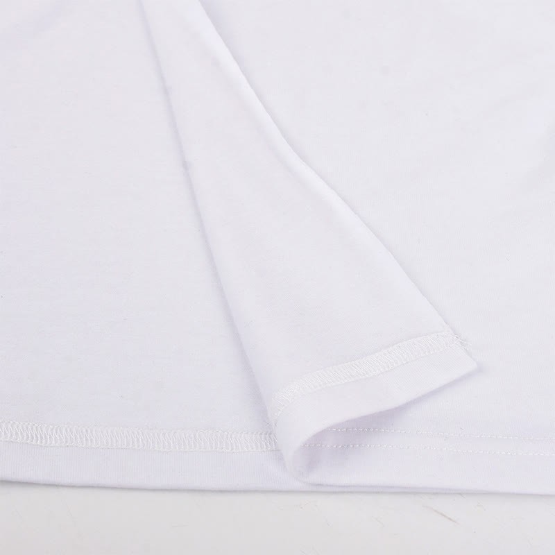Cross Embroidery Pocket Lace Up Crop T-Shirt - image 12