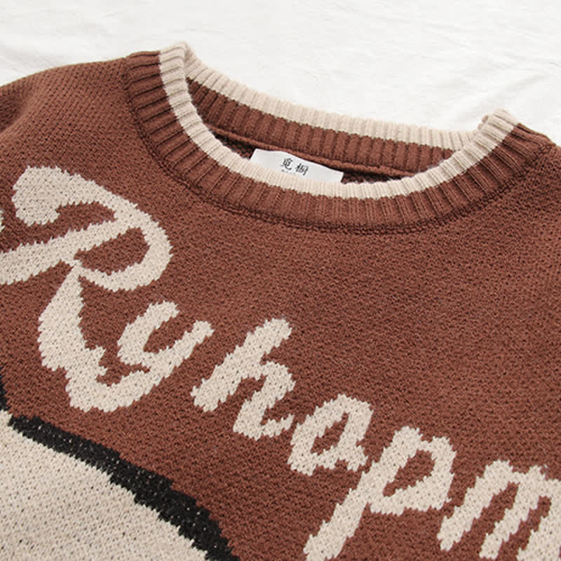 Bear Print Round Collar Sweater With Crossbody Bag - image 7