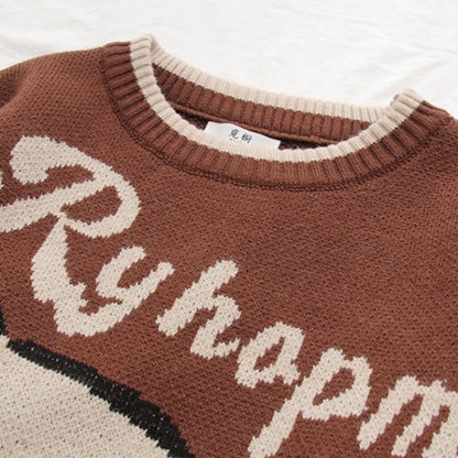 Bear Print Round Collar Sweater With Crossbody Bag - image 7