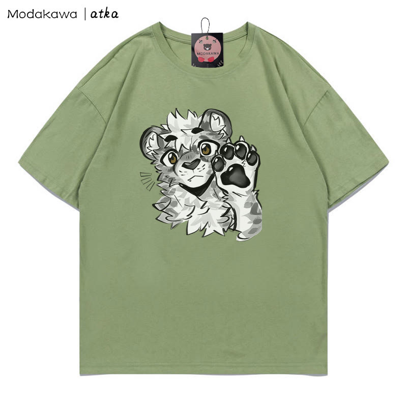 MODAKAWA X atka Tiger Paw Wave Graphic T-shirt - Green - 5XL - image 7