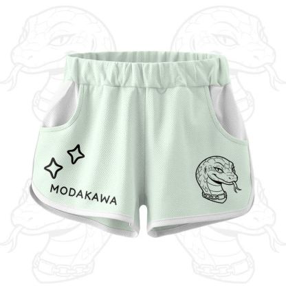 Snake Graphic Crop Tank Sport Top Shorts Modakawa Matching Outfit - Green Shorts - 5XL - image 8