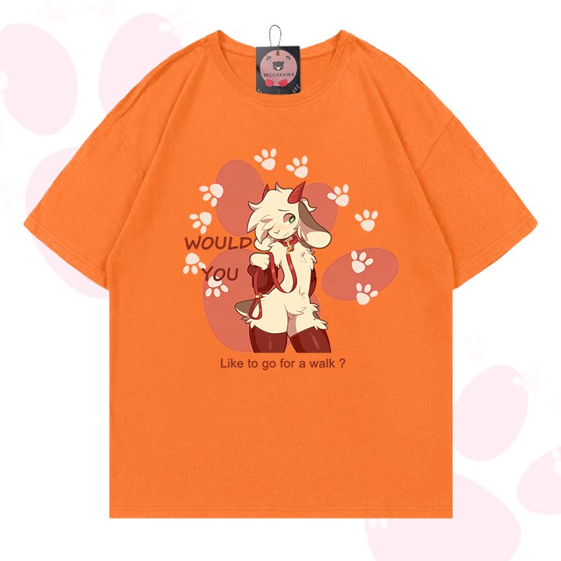 MODAKAWA X zarckets Goat Graphic 100% Cotton T-shirt - Orange - 5XL - image 17