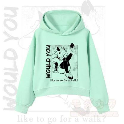 MODAKAWA X zarckets WOULD YOU Fox Graphic Cropped Cotton Hoodie - Green - 3XL - image 8