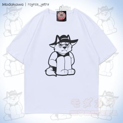 MODAKAWA X roynce_yetra Grumpy Cat Graphic 100% Cotton T-shirt - White - 5XL - image 3