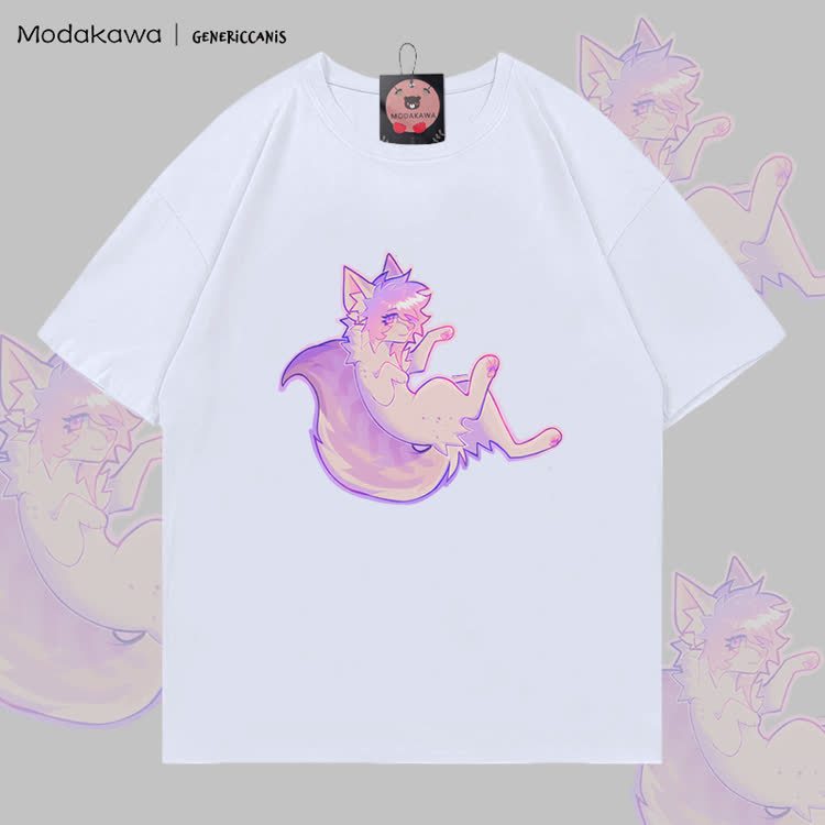 MODAKAWA X genericcanis Fox Graphic 100% Cotton T-shirt - White - 5XL - image 4