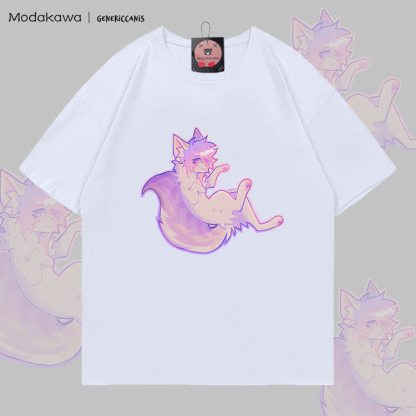 MODAKAWA X genericcanis Fox Graphic 100% Cotton T-shirt - White - 5XL - image 4