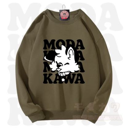 MODAKAWA X popipeko Lovely Puppy Graphic Unisex Sweatshirt - Dark Green - 3XL - image 7