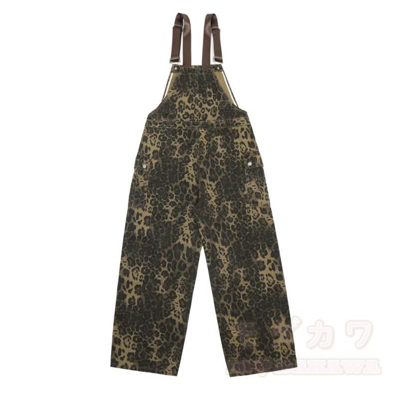Cool Smoking Cat Print Hoodie Leopard Overalls Two Pieces Set - image 11