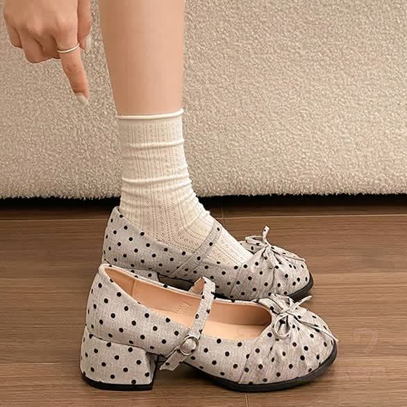 Sweet Polka Dot Bow Mary Jane Shoes - image 8