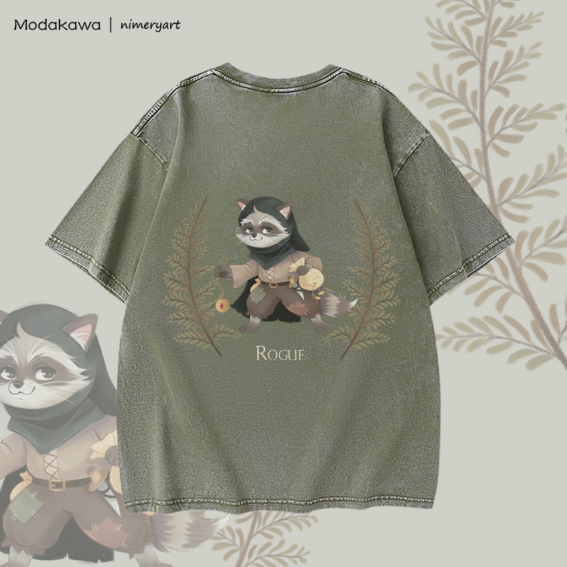 MODAKAWA X nimeryart ROGUE Cat Graphic Unisex Vintage Washed T-shirt - image 6
