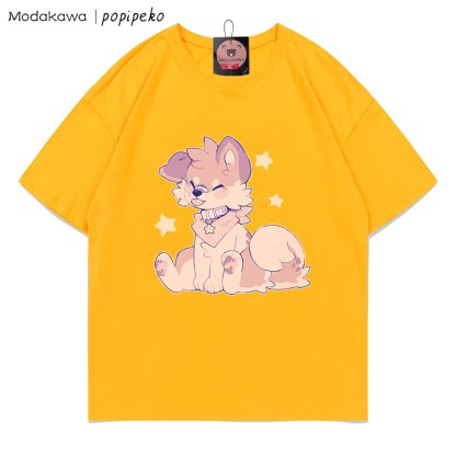 MODAKAWA X popipeko Puppy Print T-shirt - Yellow - 5XL - image 7