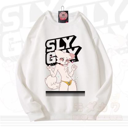 MODAKAWA X zarckets SLY GUY Fox Graphic Unisex Sweatshirt - White - 3XL - image 5