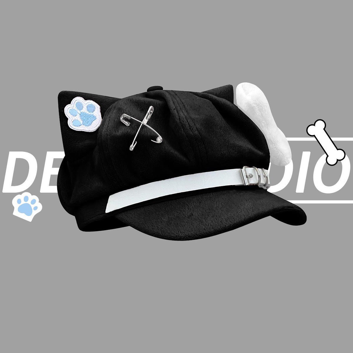 Black Cat Ear Gothic Y2K Beret - M - M(56-58cm) - image 14